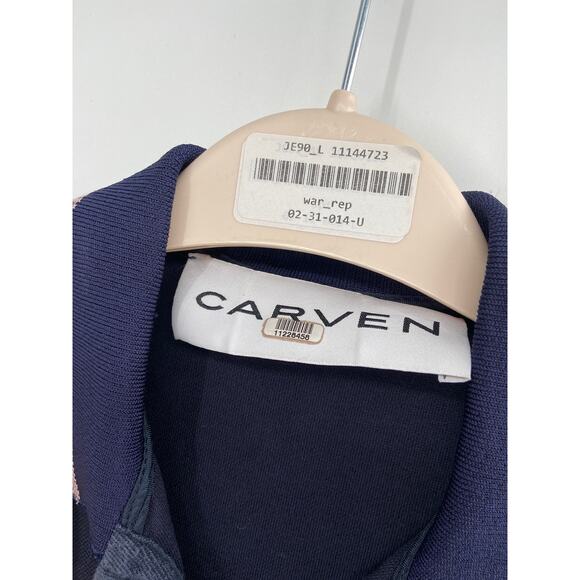 Carven Lace Up Navy Blue Green Mini Collared Polo Shirt Dress Size 38 - Picture 6 of 7